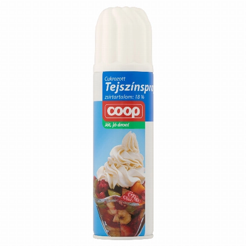 Coop cukrozott UHT tejszínspray 18% 250 g