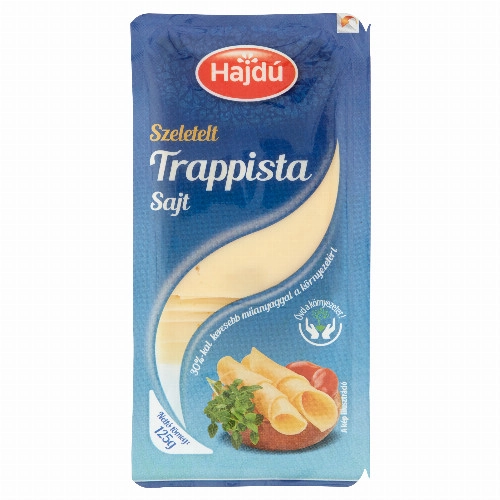 Hajdú zsíros, félkemény, szeletelt trappista sajt 125 g