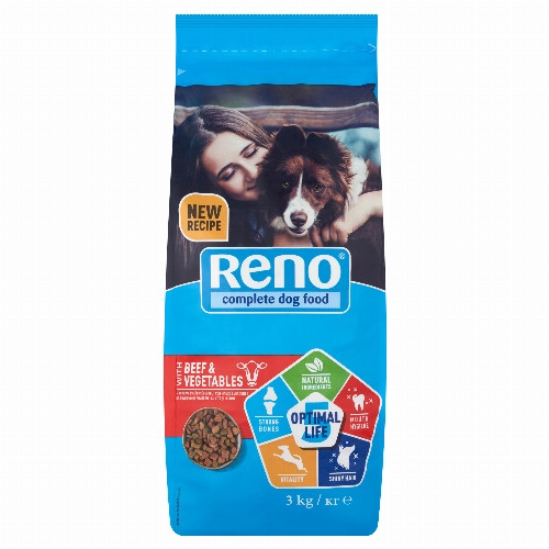 RENO KUTYA OP.LIFE SZÁR.MARHA-ZÖLDS. 3KG