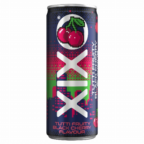 XIXO Tutti Fruity fekete cseresznye- és tuttifruttiízű, szénsavas üdítőital 250 ml