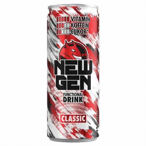 New Gen Classic tuttifruttiízű, koffeintartalmú, szénsavas, alkoholmentes ital 250 ml