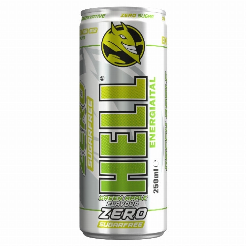 HELL Zero zöldalmaízű, koffeintartalmú, szénsavas energiaital 250 ml