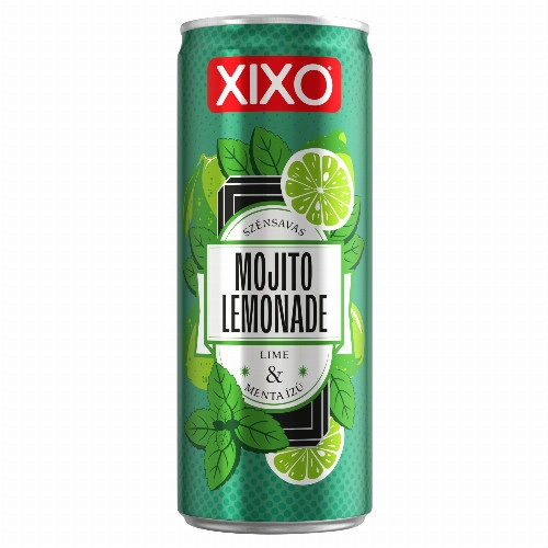 XIXO Mojito Lemonade lime- és mentaízű, szénsavas üdítőital cukrokkal és édesítőszerekkel 250 ml