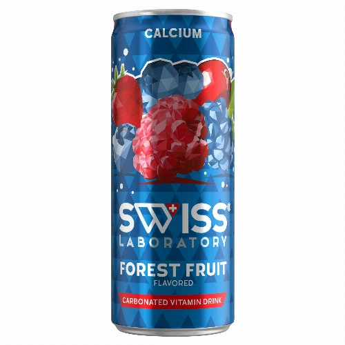 Swiss Laboratory erdei gyümölcs ízű szénsavas ital vitaminnal, svájci fűszernövény kivonattal 250 ml