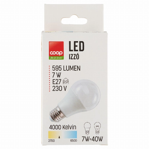 Coop E27 595 Lumen 7 W LED izzó 