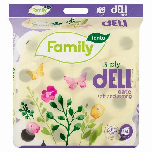 Tento Family Delicate illatmentes toalettpapír 3 rétegű 32 tekercs