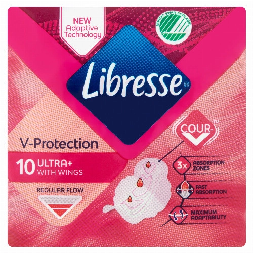 Libresse Ultra+ szárnyas egészségügyi betét 10 db