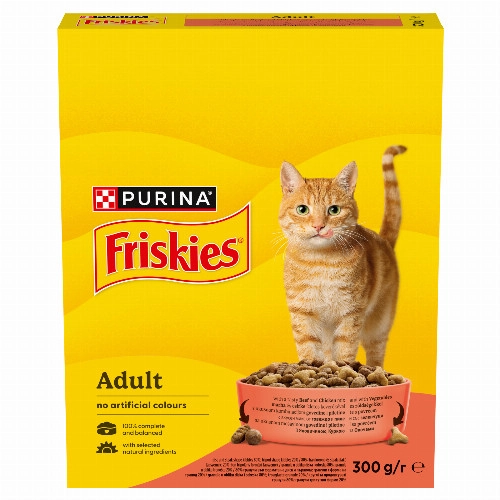 Purina Friskies marhával, csirkével és zöldségekkel száraz macskaeledel 300 g
