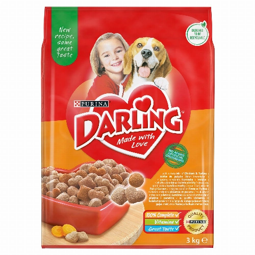 Darling teljes értékű állateledel felnőtt kutyák számára csirke és pulyka ízletes keverékével 3 kg