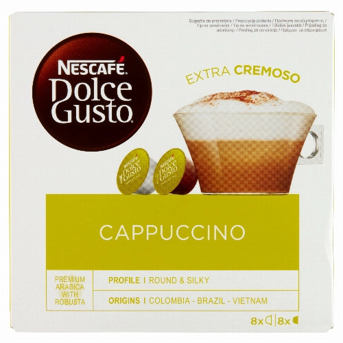 NESCAFÉ Dolce Gusto Cappuccino tej- és kávékapszula cukorral 16 db 186,4 g