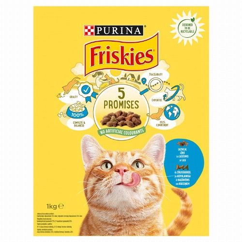 Friskies száraz macskaeledel lazaccal és hozzáadott zöldségekkel 1 kg
