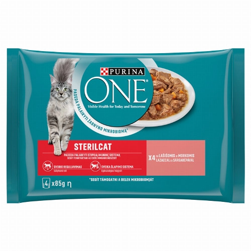 Purina One Sterilcat lazaccal és sárgarépával nedves macskaeledel 4 x 85 g (340 g)