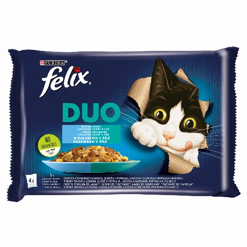 Felix Fantastic Duo Halas Válogatás aszpikban nedves macskaeledel 4 x 85 g (340 g)