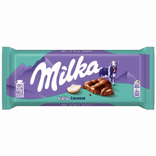 MILKA bubbly kókuszos táblás csokoládé 97 g