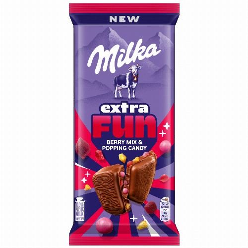Milka Extra Fun Berry Mix & Popping Candy 150x16 150 g