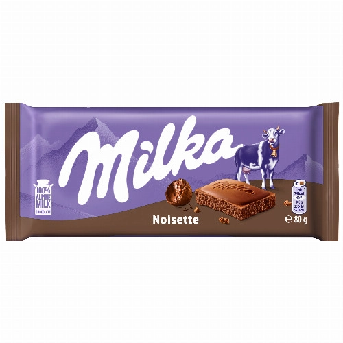 MILKA TEJCSOKOLÁDÉ MOGYORÓKRÉMMEL TÁBLÁS CSOKOLÁDÉ 80 g