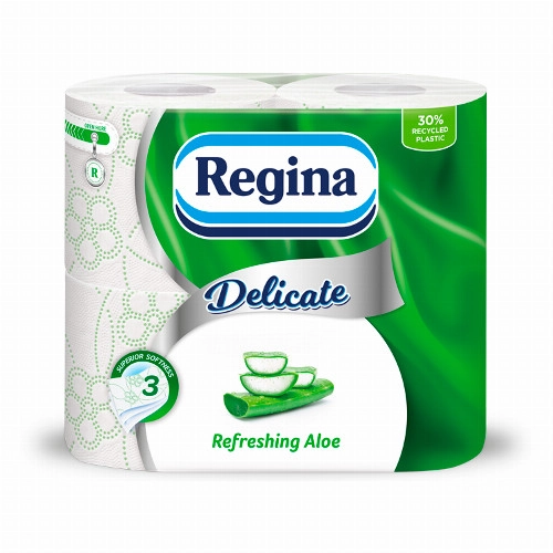 Regina Delicate Refreshing Aloe toalettpapír 3 rétegű 4 tekercs