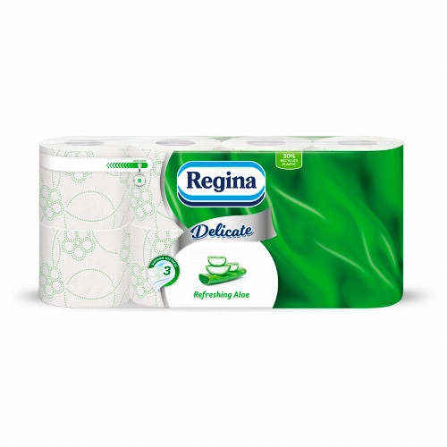 Regina Delicate Refreshing Aloe toalettpapír 3 rétegű 8 tekercs
