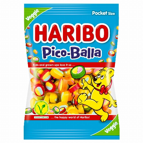 Haribo Veggie Pico-Balla gyümölcsízű gumicukorka 85 g