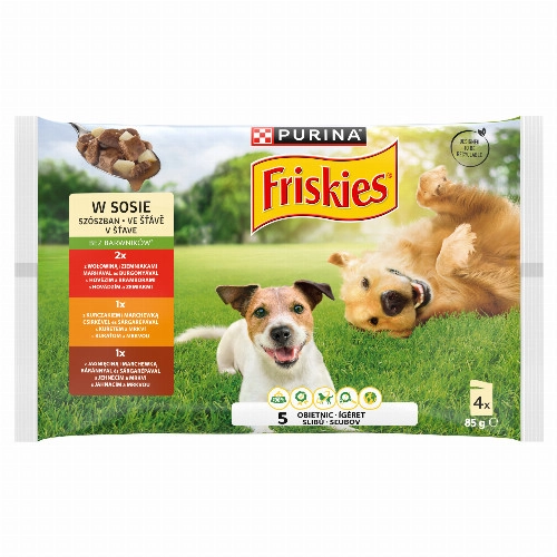 Purina Friskies szószos válogatás nedves kutyaeledel 4 x 85 g (340 g)
