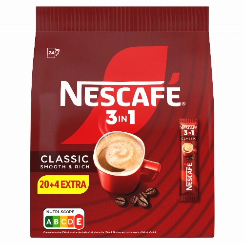 Nescafé 3in1 Classic azonnal oldódó kávéspecialitás 24 x 16,5 g (396 g)