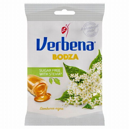 Verbena töltött keménycukorka édesítőszerekkel, bodzavirág kivonattal és C vitaminnal 60 g