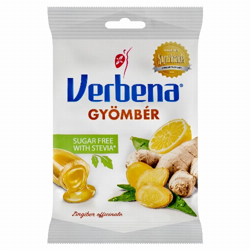Verbena töltött keménycukorka édesítőszerekkel, gyömbérrel és C vitaminnal 60 g