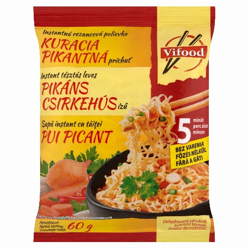 Vifood pikáns csirkehús ízű instant tésztás leves 60 g