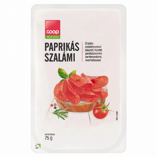 Coop szeletelt paprikás szalámi 75 g