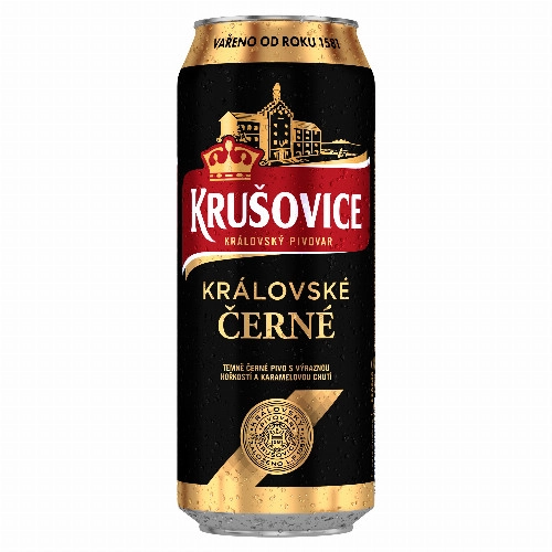 Krušovice Černé eredeti cseh import barna sör 3,8% 0,5 l doboz
