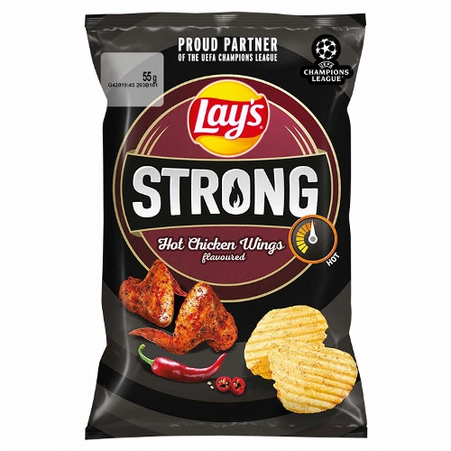 Lay's Strong burgonyachips csípős húsos jellegű ízesítéssel 55 g