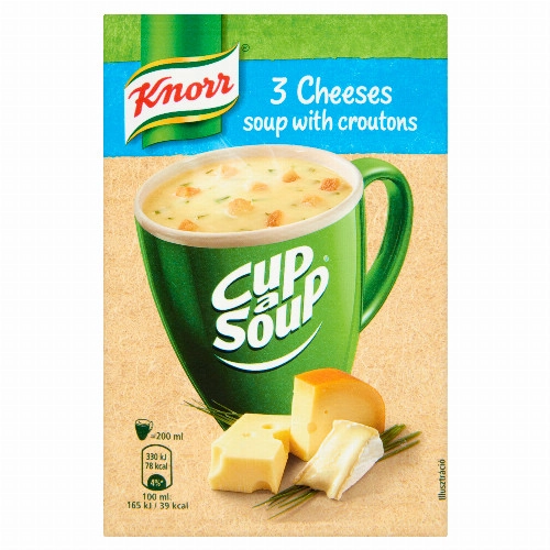 Knorr Cup a Soup instant 3 sajtkrémleves zsemlekockával 17 g