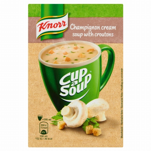 Knorr Cup a Soup instant gombakrémleves zsemlekockával 15 g