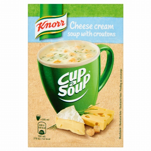 Knorr Cup a Soup instant sajtkrémleves zsemlekockával 22 g