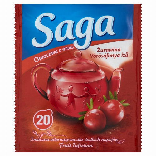 Saga vörösáfonya ízű gyümölcstea 20 filter 34 g