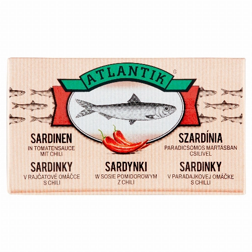 Atlantik szardínia paradicsomos mártásban csilivel 125 g