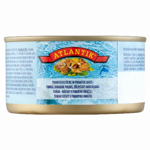 Atlantik tonhal darabok pikáns, zöldséges mártásban 185 g