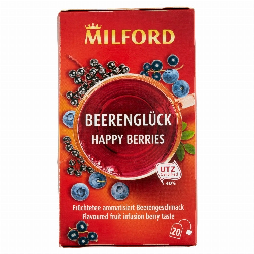 Milford Happy Berries bogyósgyümölcs ízű gyümölcstea 20 filter 50 g