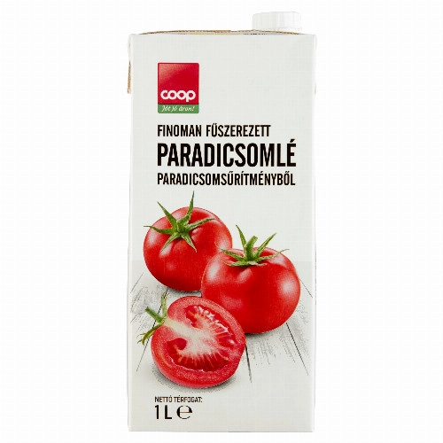 Coop finoman fűszerezett paradicsomlé paradicsomsűrítményből 1 l